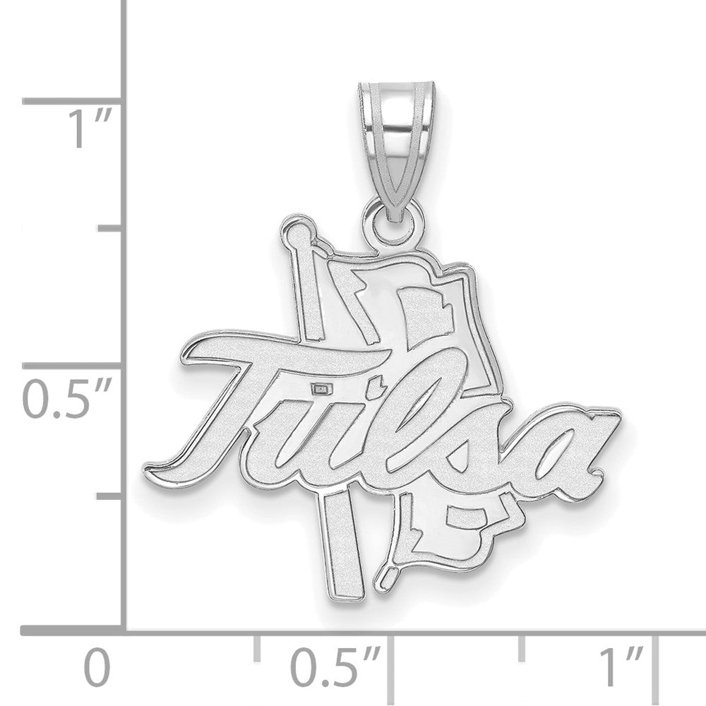 Sterling Silver Rhodium-plated LogoArt University of Tulsa Large Pendant
