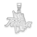 Sterling Silver Rhodium-plated LogoArt University of Tulsa Large Pendant