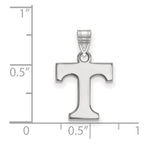 Sterling Silver Rhodium-plated LogoArt University of Tennessee Letter T Small Pendant