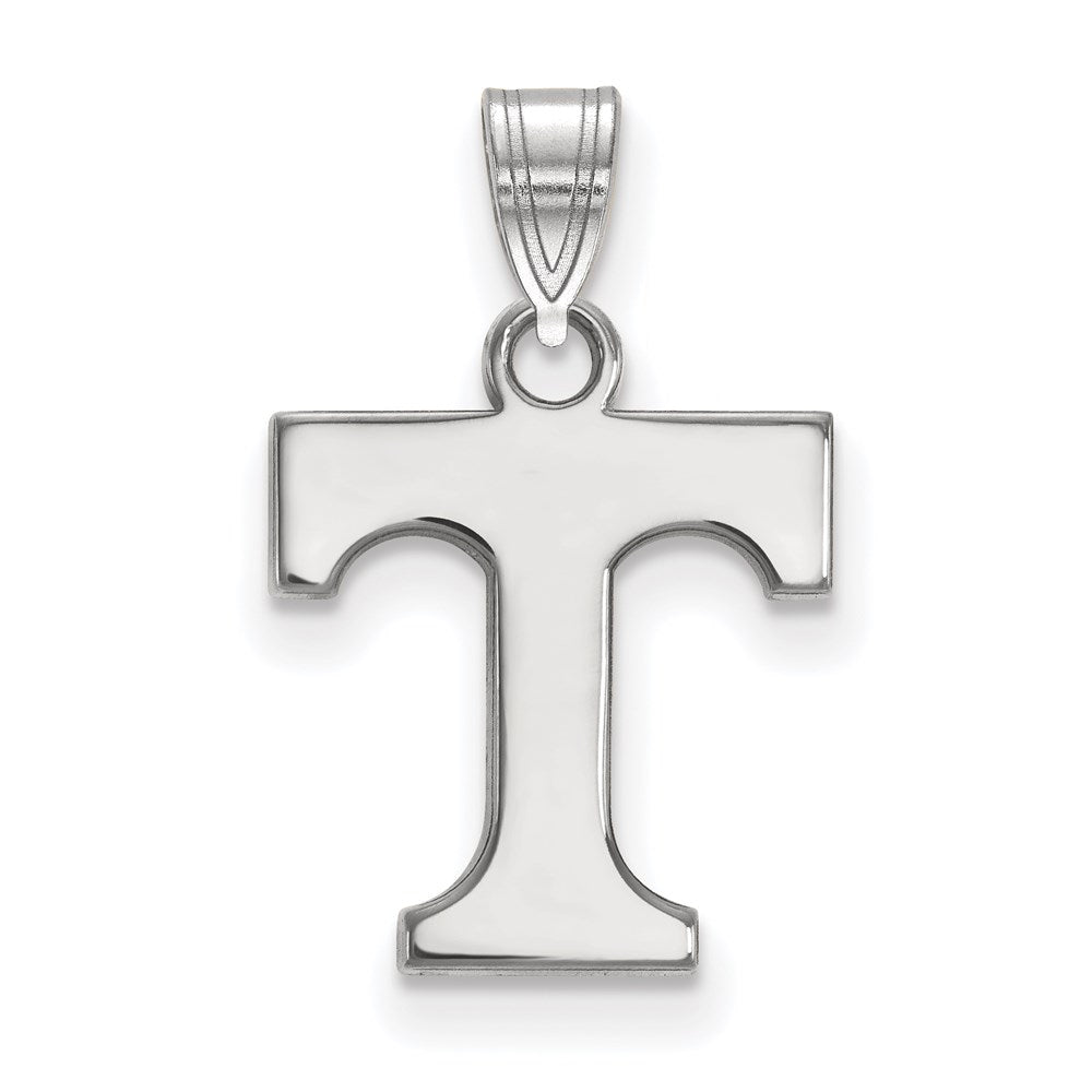 Sterling Silver Rhodium-plated LogoArt University of Tennessee Letter T Small Pendant