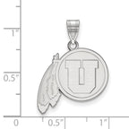 Sterling Silver Rhodium-plated LogoArt University of Utah Large Pendant