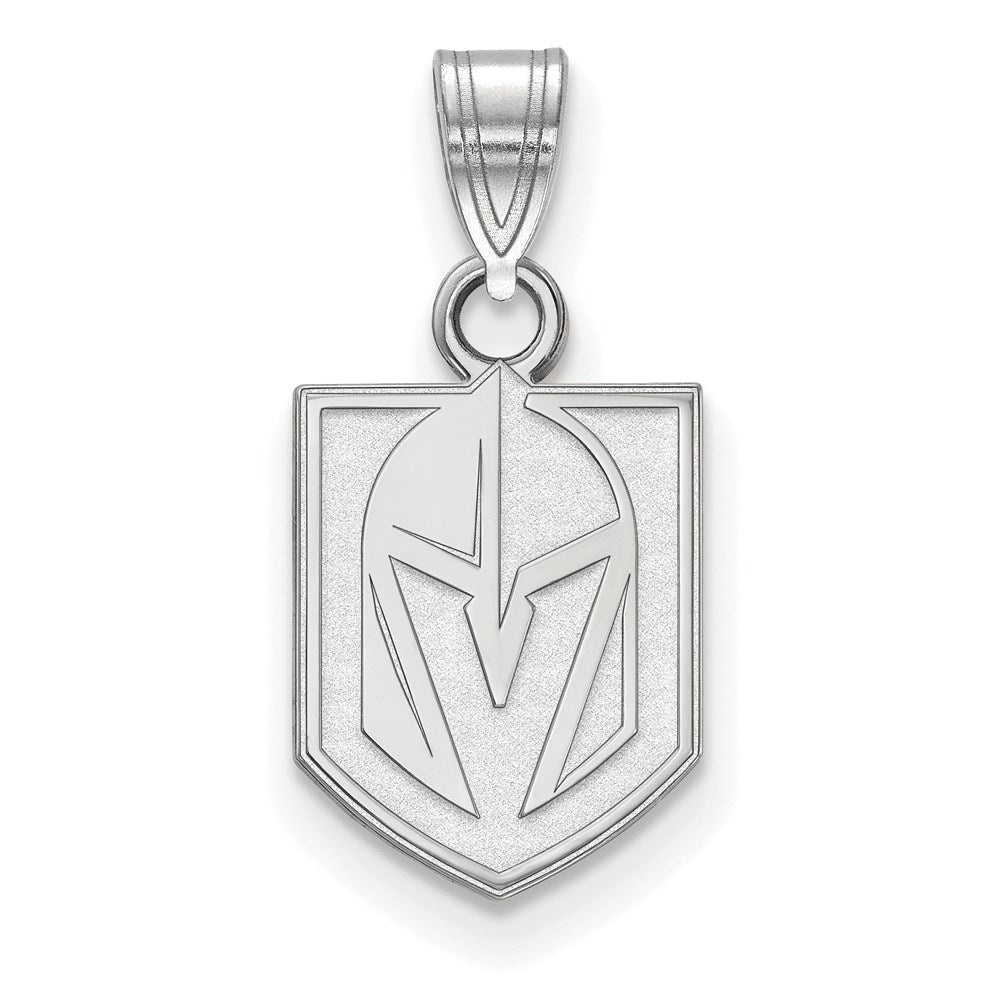 Sterling Silver Rhodium-plated NHL LogoArt NHL Vegas Golden Knights Small Pendant