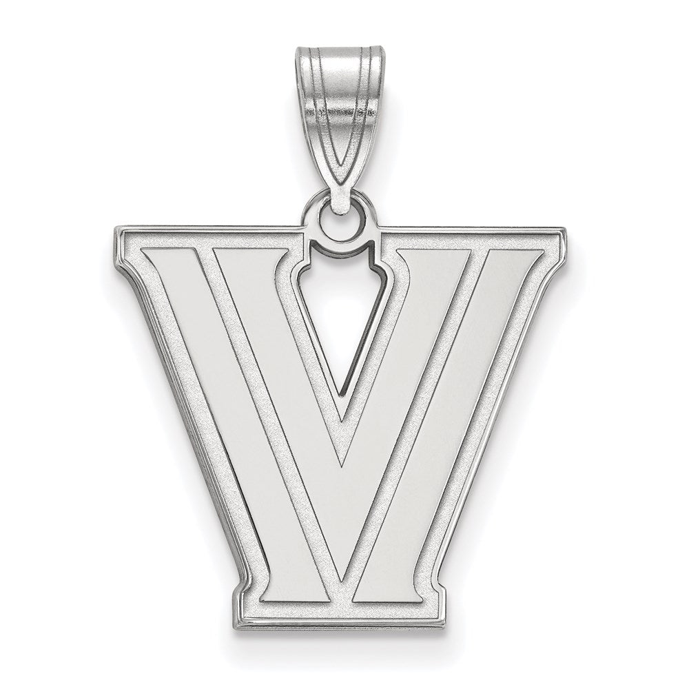 Sterling Silver Rhodium-plated LogoArt Villanova University Letter V Medium Pendant