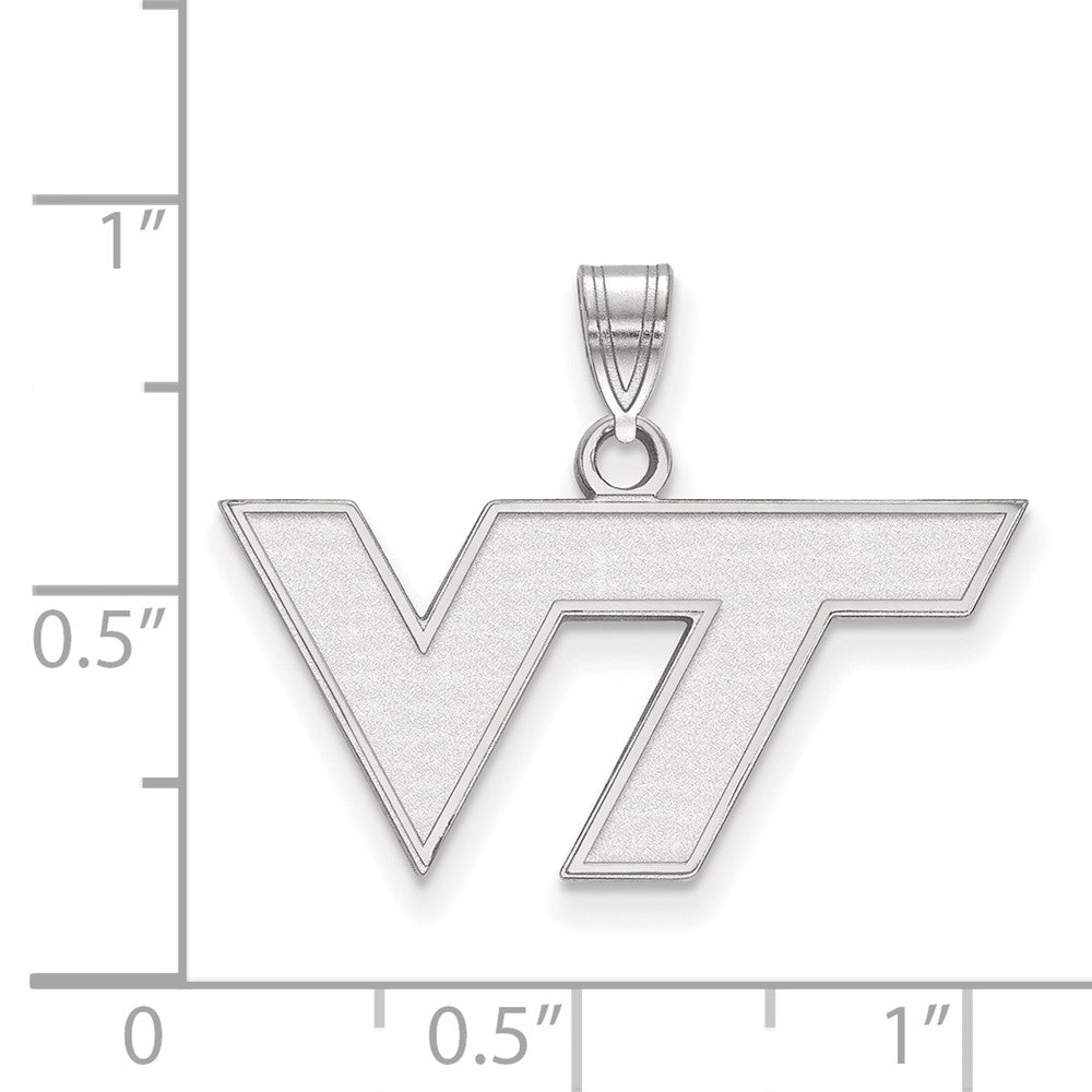 14k White Gold LogoArt Virginia Tech V-T Small Pendant