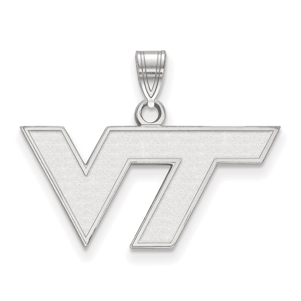 14k White Gold LogoArt Virginia Tech V-T Small Pendant