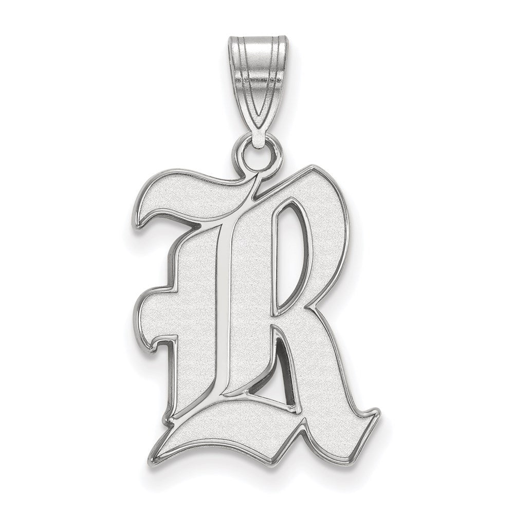 Sterling Silver Rhodium-plated LogoArt Rice University Letter R Large Pendant