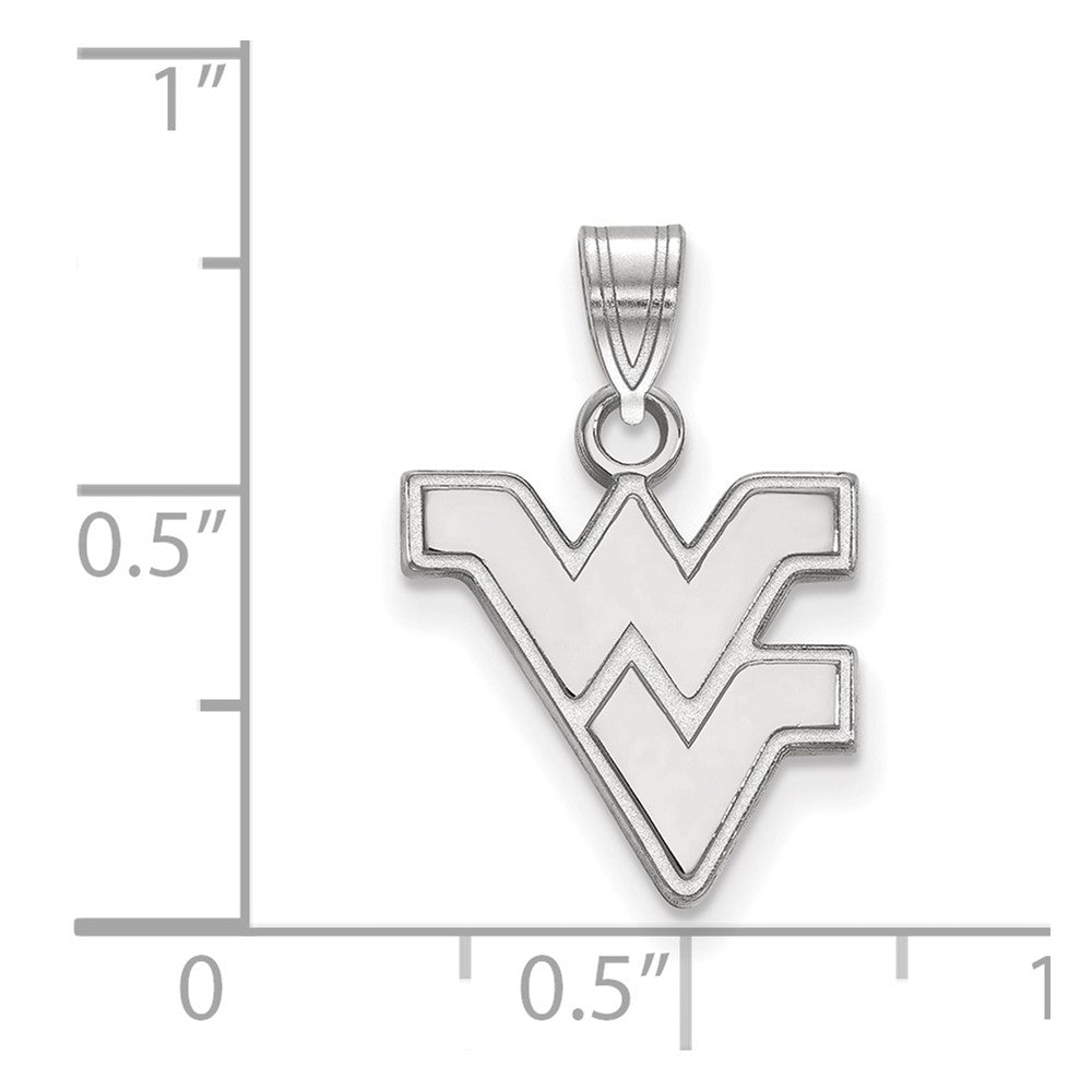 14k White Gold LogoArt West Virginia University W-V Small Pendant
