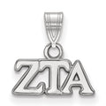 Sterling Silver Rhodium-plated LogoArt Zeta Tau Alpha Sorority Greek Letters Small Pendant