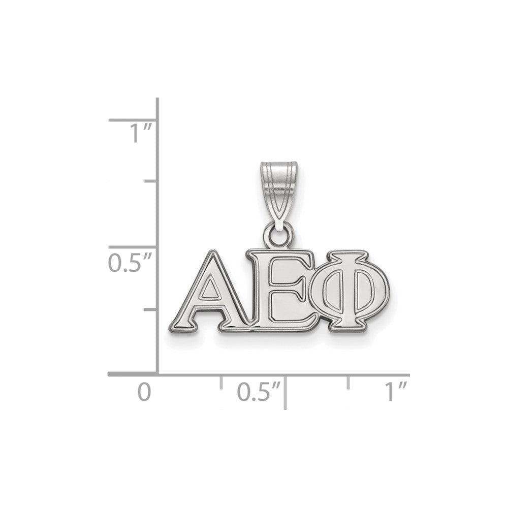 Sterling Silver Rhodium-plated LogoArt Alpha Epsilon Phi Sorority Greek Letters Medium Pendant