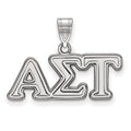 Sterling Silver Rhodium-plated LogoArt Alpha Sigma Tau Sorority Greek Letters Medium Pendant