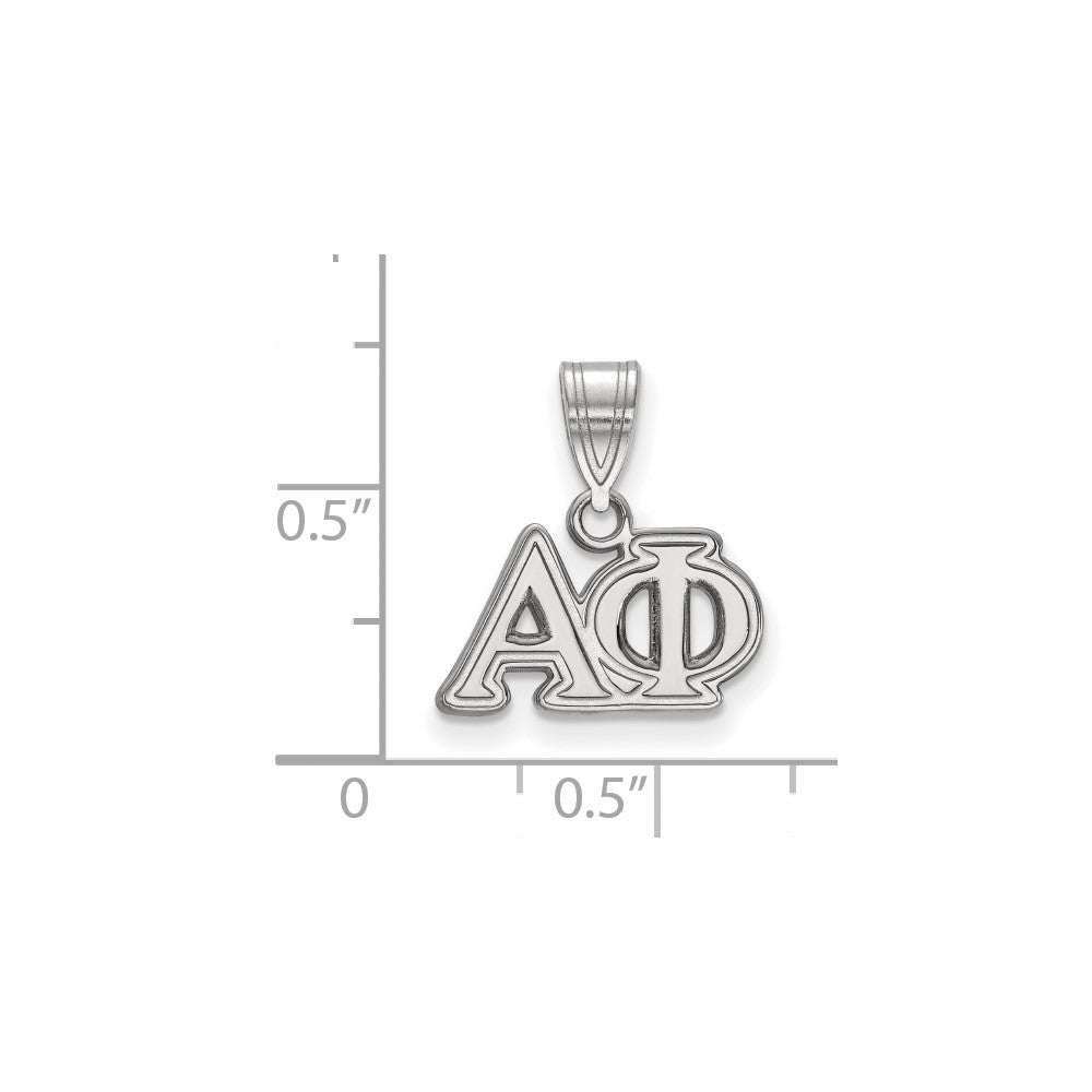 Sterling Silver Rhodium-plated LogoArt Alpha Phi Sorority Greek Letters Medium Pendant