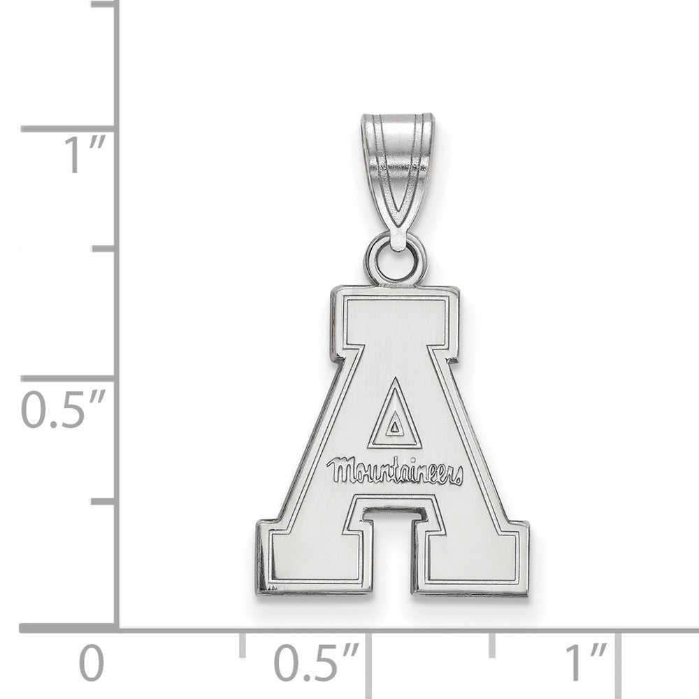 Sterling Silver Rhodium-plated LogoArt Appalachian State University Medium Pendant