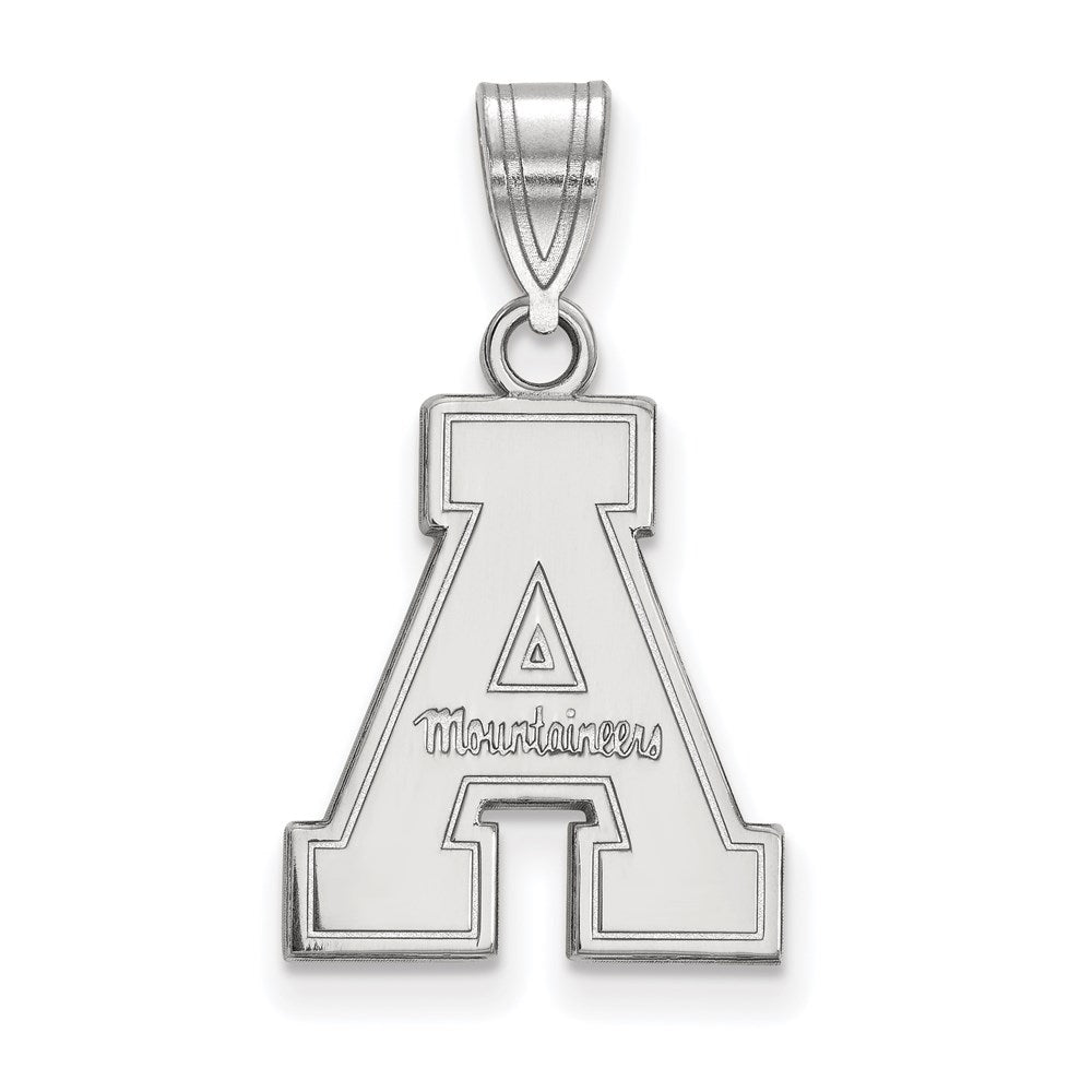 14k White Gold LogoArt Appalachian State University Medium Pendant