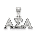 Sterling Silver Rhodium-plated LogoArt Alpha Sigma Alpha Sorority Greek Letters Medium Pendant