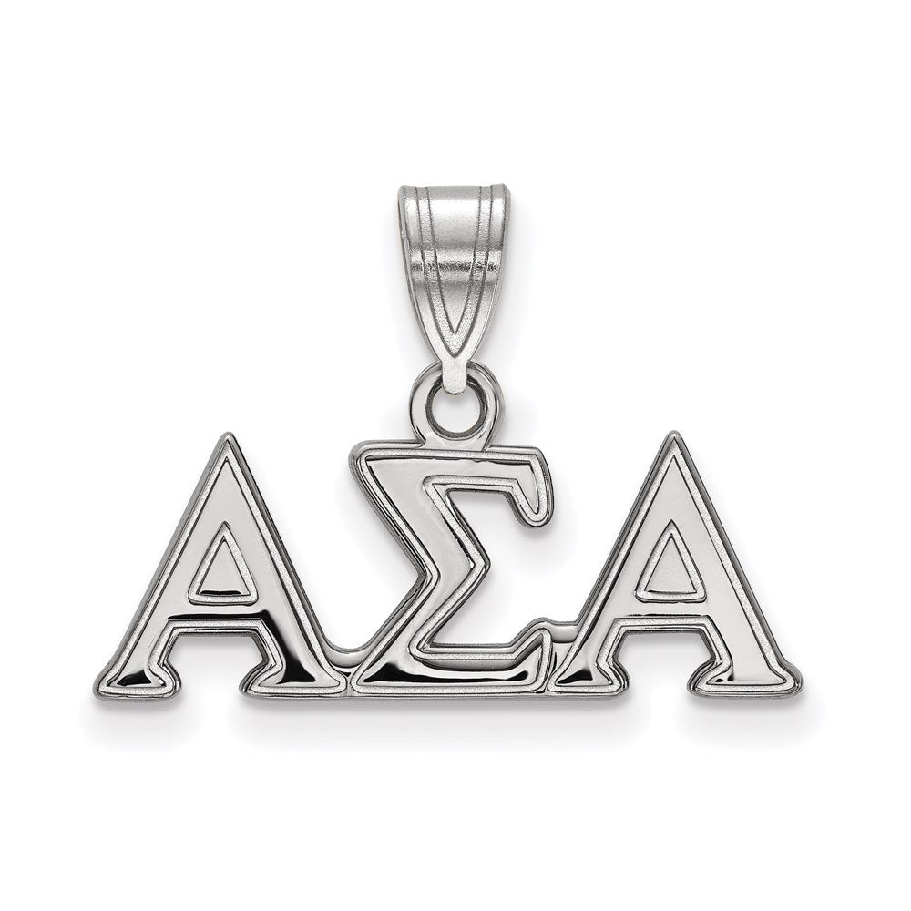 Sterling Silver Rhodium-plated LogoArt Alpha Sigma Alpha Sorority Greek Letters Medium Pendant