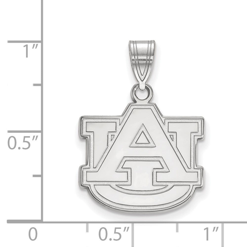 10k White Gold LogoArt Auburn University A-U Medium Pendant