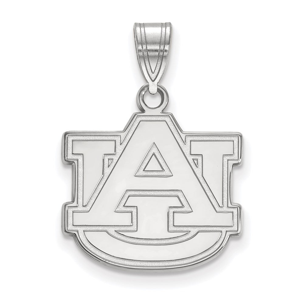 14k White Gold LogoArt Auburn University A-U Medium Pendant