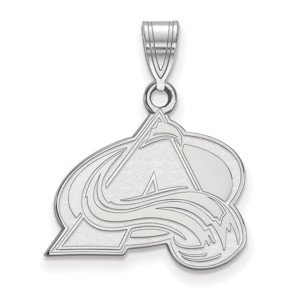 Sterling Silver Rhodium-plated NHL LogoArt Colorado Avalanche Letter A Medium Pendant