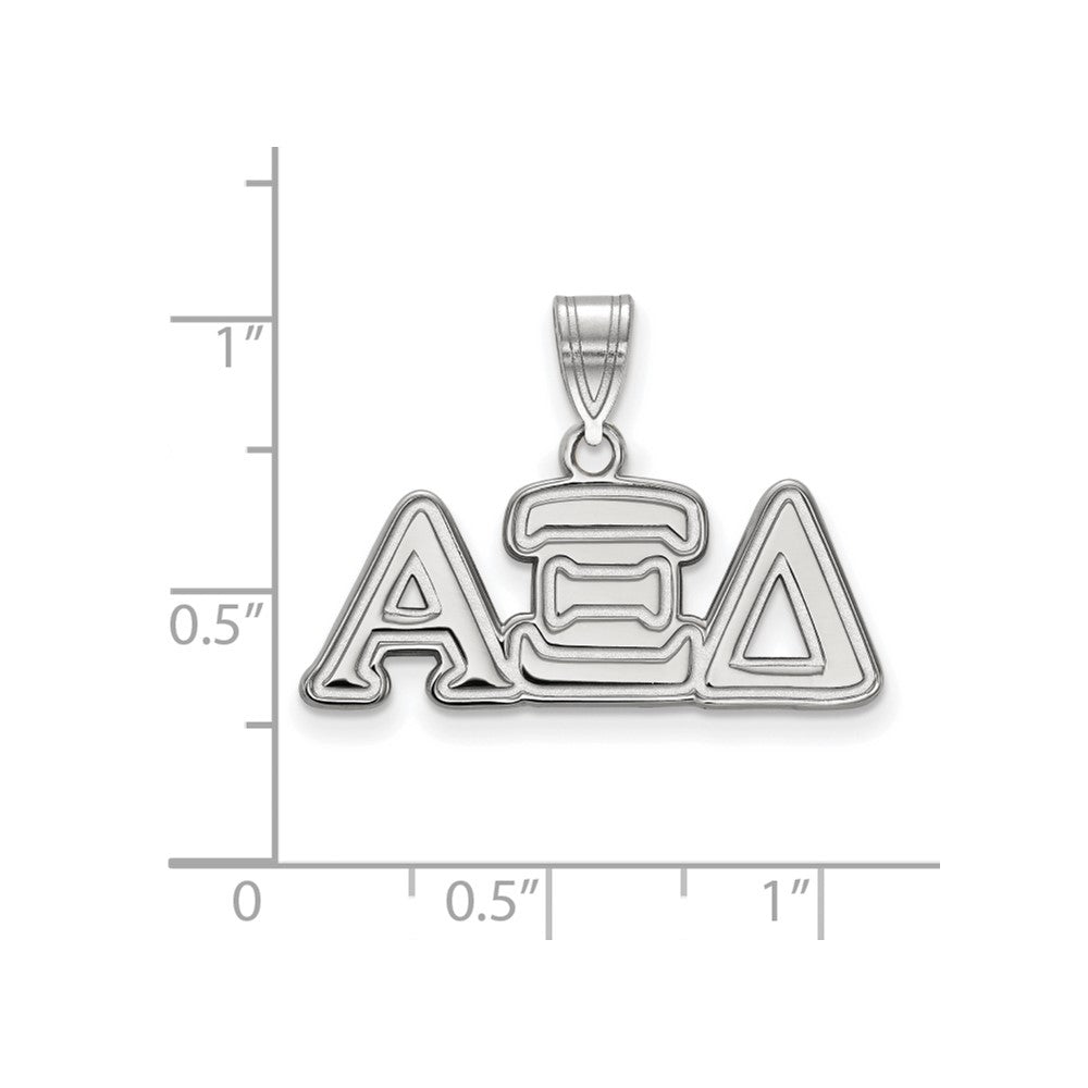 Sterling Silver Rhodium-plated LogoArt Alpha Xi Delta Sorority Greek Letters Medium Pendant