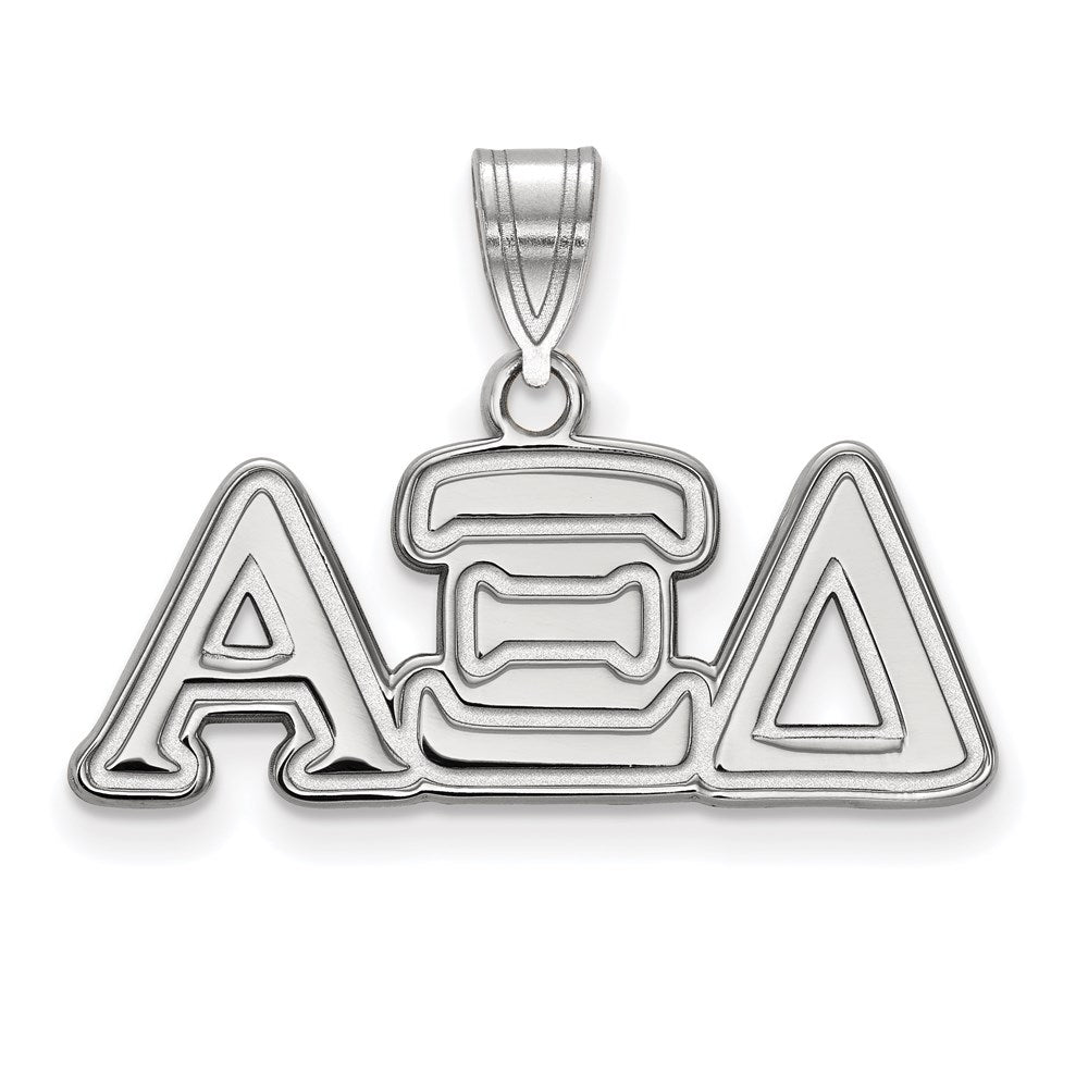 Sterling Silver Rhodium-plated LogoArt Alpha Xi Delta Sorority Greek Letters Medium Pendant