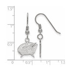 Sterling Silver Rhodium-plated NHL LogoArt Columbus Blue Jackets Small Dangle Earrings