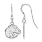 Sterling Silver Rhodium-plated LogoArt Boise State University Bronco Small Dangle Wire Earrings