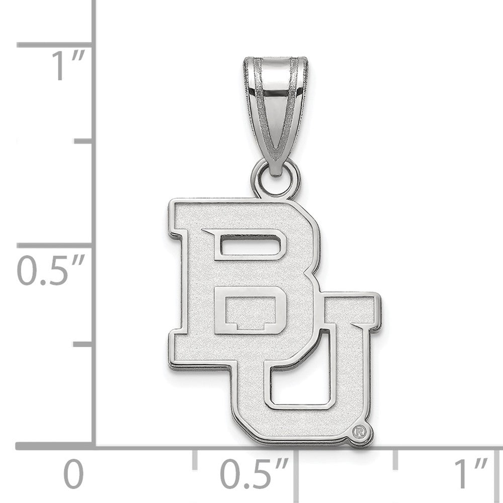 14k White Gold LogoArt Baylor University Bears Medium Pendant