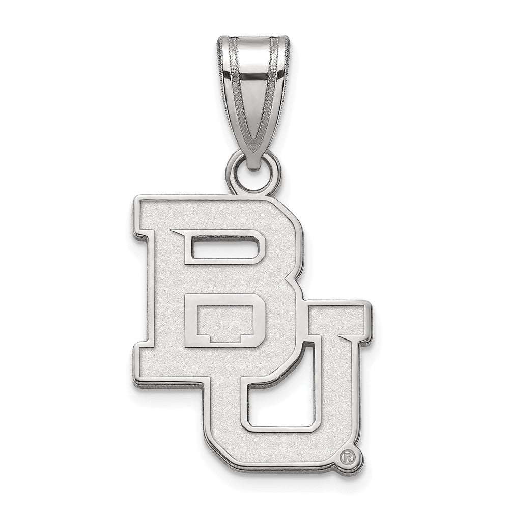 Sterling Silver Rhodium-plated LogoArt Baylor University Bears Medium Pendant