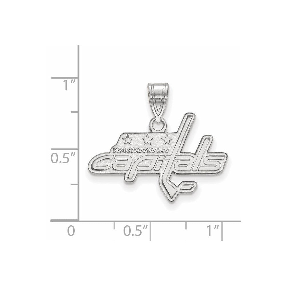 10k White Gold NHL LogoArt Washington Capitals Medium Pendant