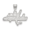 Sterling Silver Rhodium-plated NHL LogoArt Washington Capitals Medium Pendant