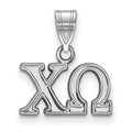 Sterling Silver Rhodium-plated LogoArt Chi Omega Sorority Greek Letters Medium Pendant