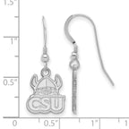 Sterling Silver Rhodium-plated LogoArt Cleveland State University Small Dangle Wire Earrings