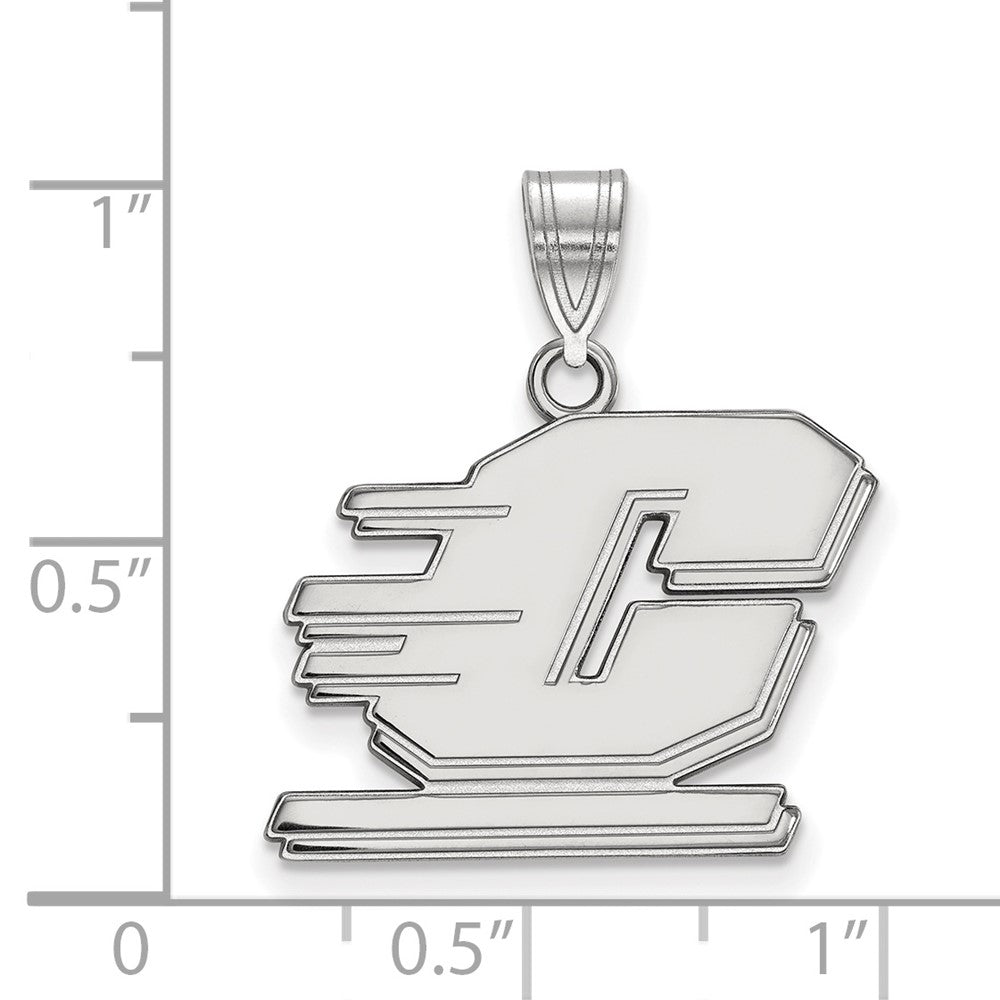 10k White Gold LogoArt Central Michigan University Letter C Medium Pendant