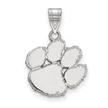 14k White Gold LogoArt Clemson University Tiger Paw Medium Pendant