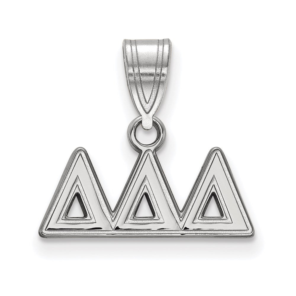 Sterling Silver Rhodium-plated LogoArt Delta Delta Delta Sorority Greek Letters Medium Pendant