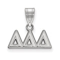 Sterling Silver Rhodium-plated LogoArt Delta Delta Delta Sorority Greek Letters Medium Pendant