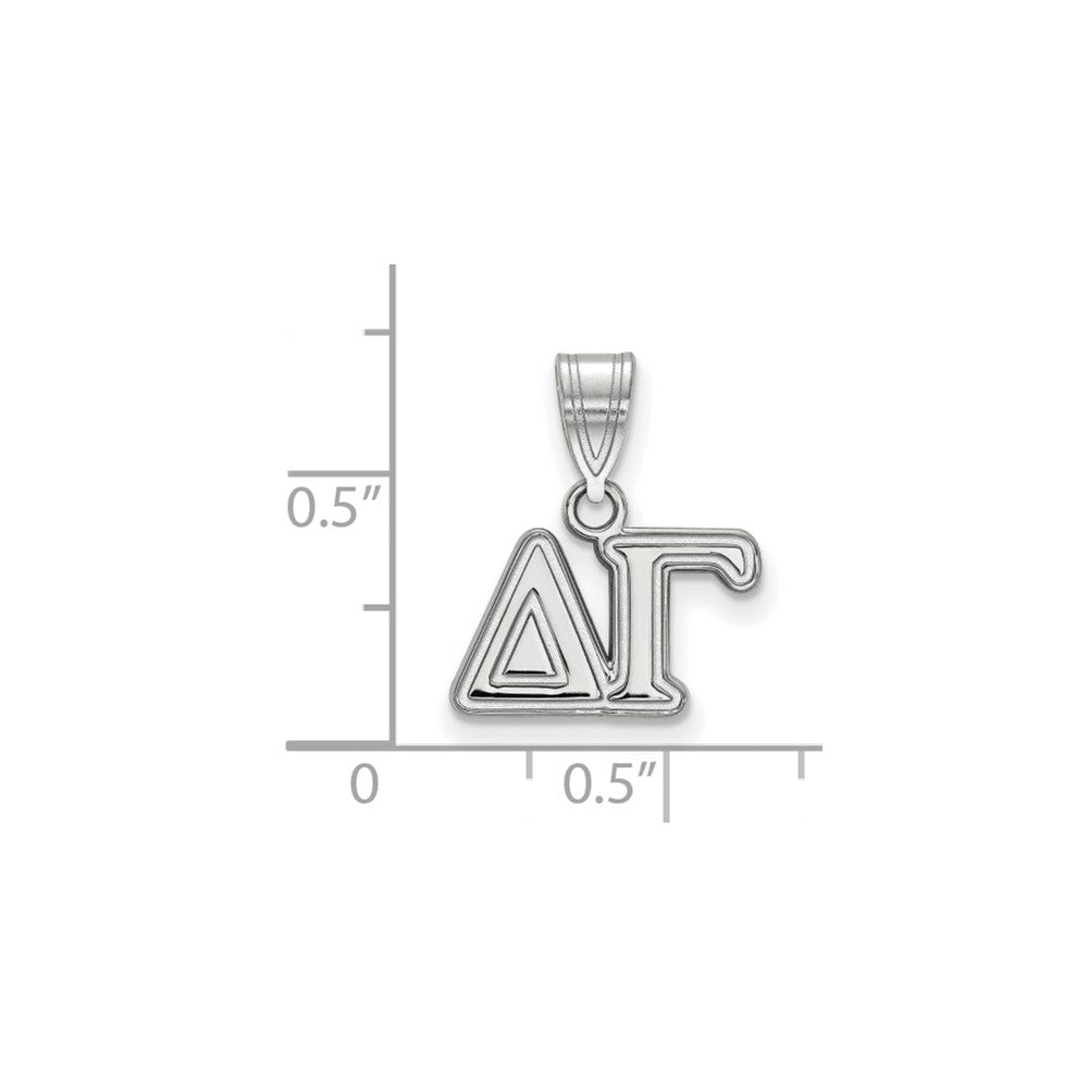 Sterling Silver Rhodium-plated LogoArt Delta Gamma Sorority Greek Letters Medium Pendant