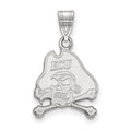 10k White Gold LogoArt East Carolina University Pirate Medium Pendant