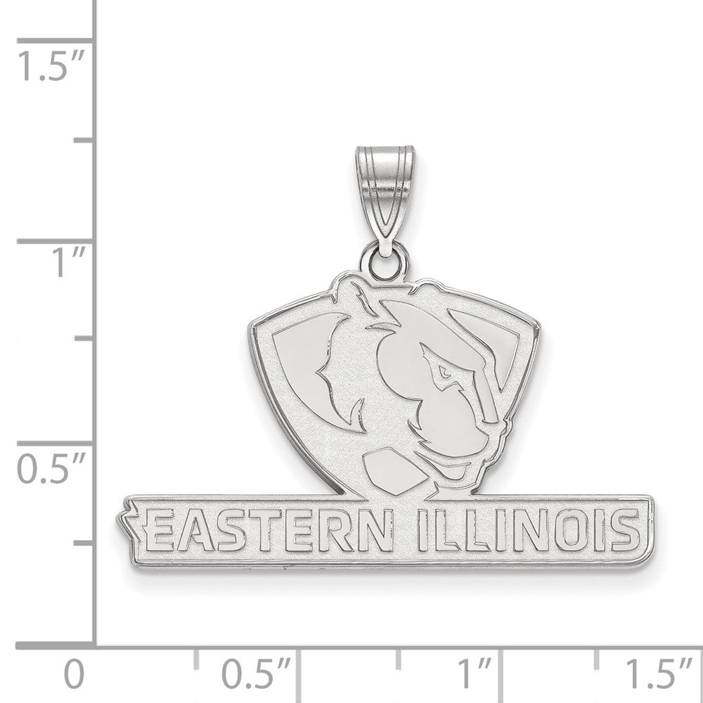 10k White Gold LogoArt Eastern Illinois University Large Pendant
