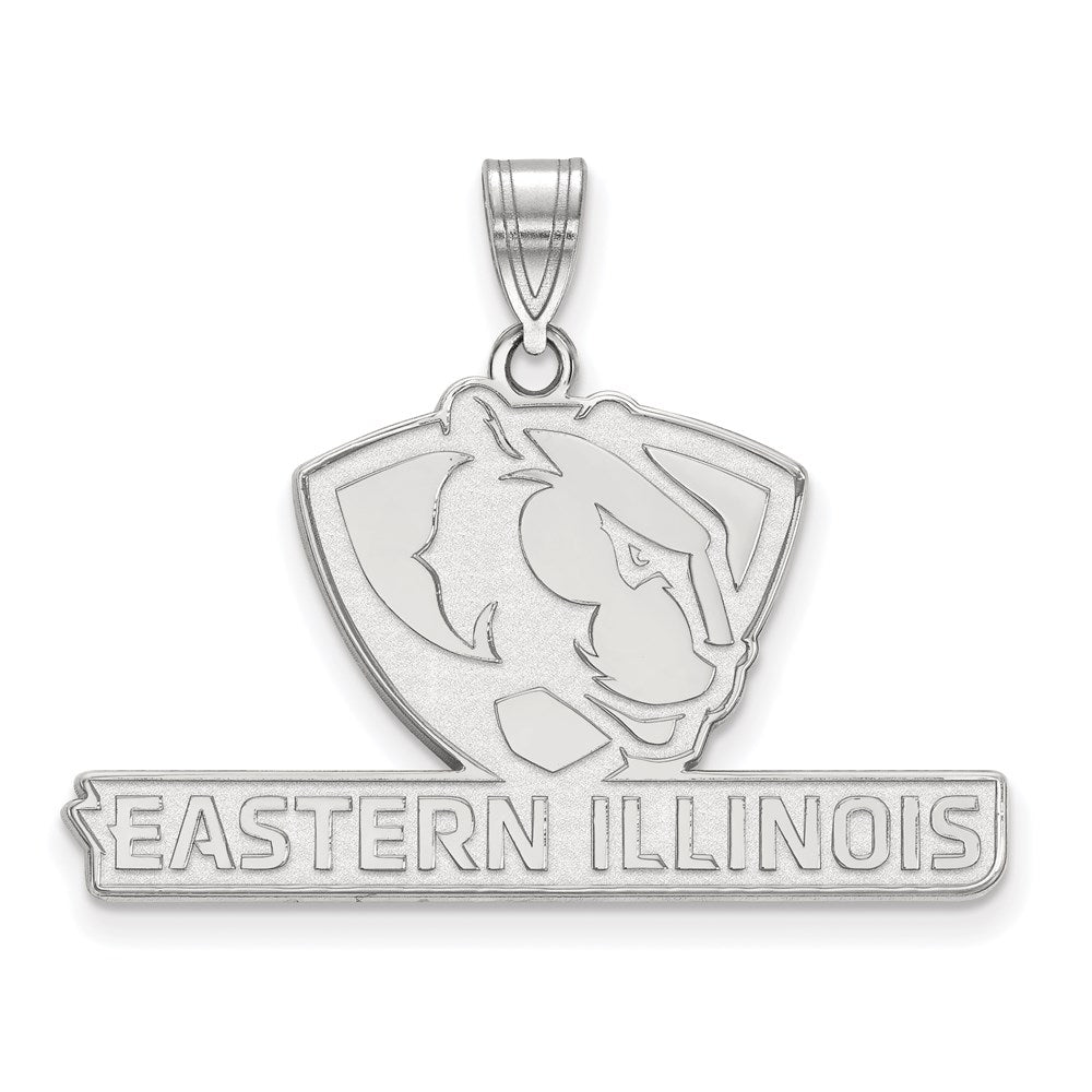 10k White Gold LogoArt Eastern Illinois University Large Pendant