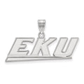 Sterling Silver Rhodium-plated LogoArt Eastern Kentucky University E-K-U Medium Pendant