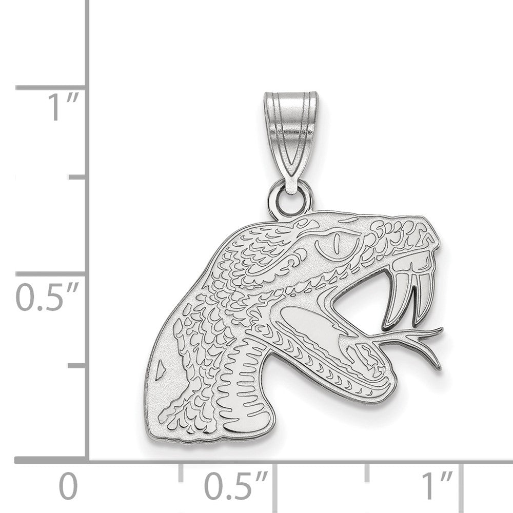 Sterling Silver Rhodium-plated LogoArt Florida A and M University Rattler Medium Pendant