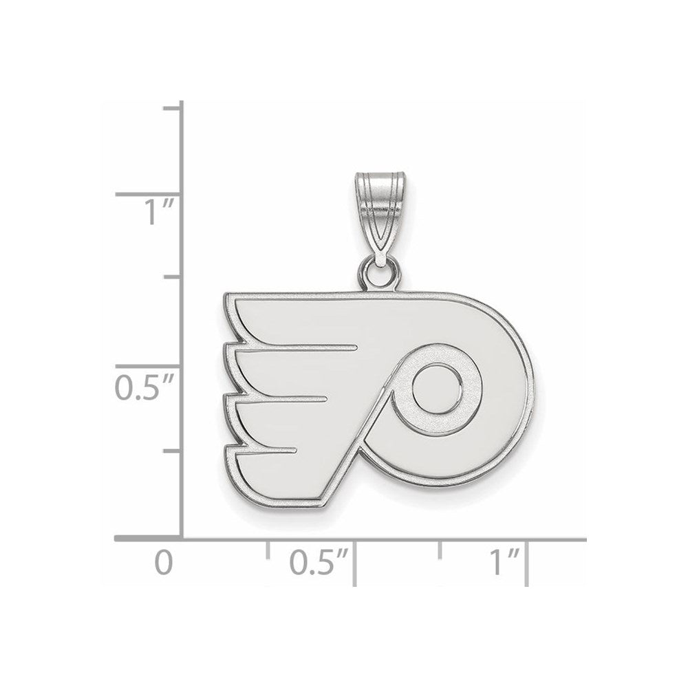 14k White Gold NHL LogoArt Philadelphia Flyers Medium Pendant