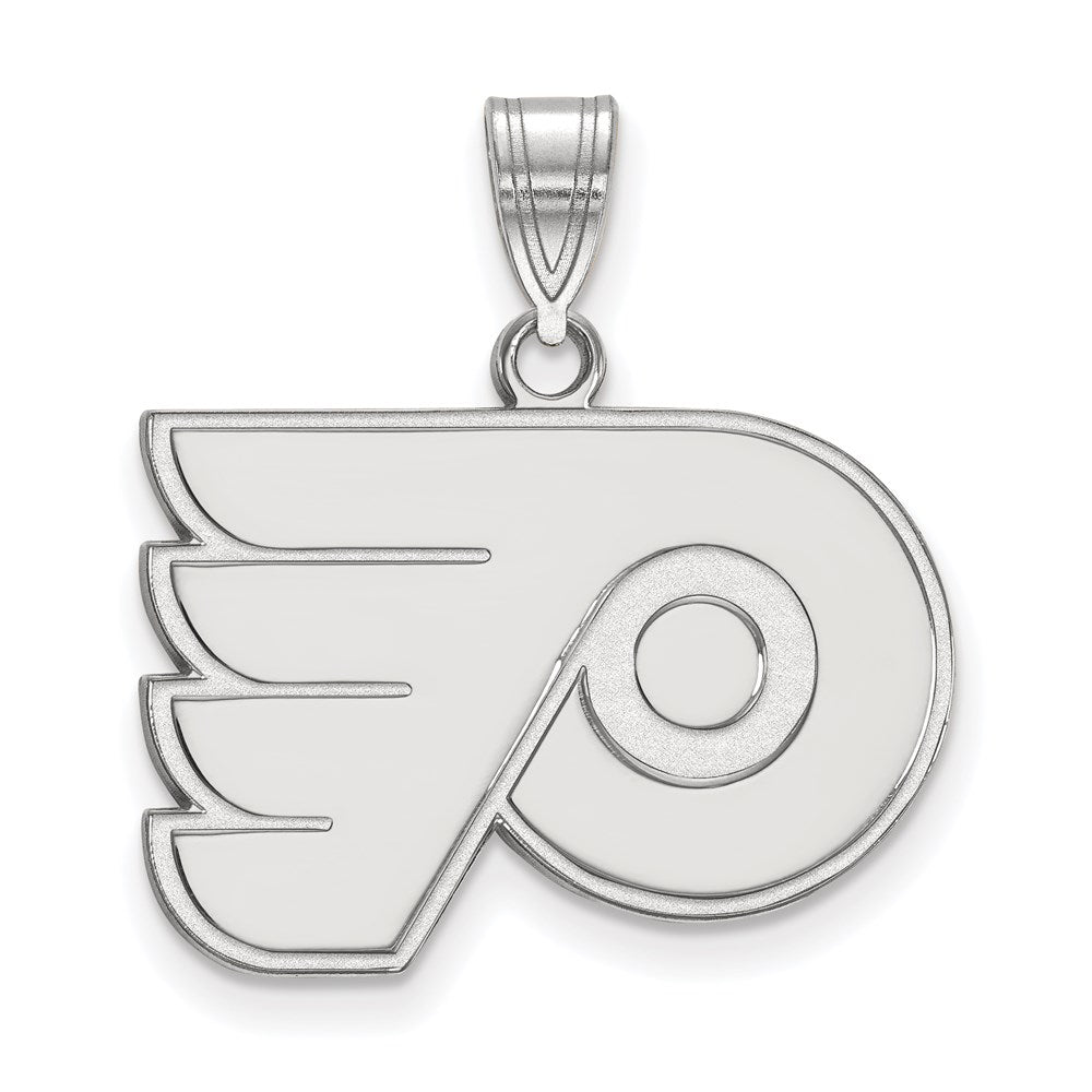 10k White Gold NHL LogoArt Philadelphia Flyers Medium Pendant