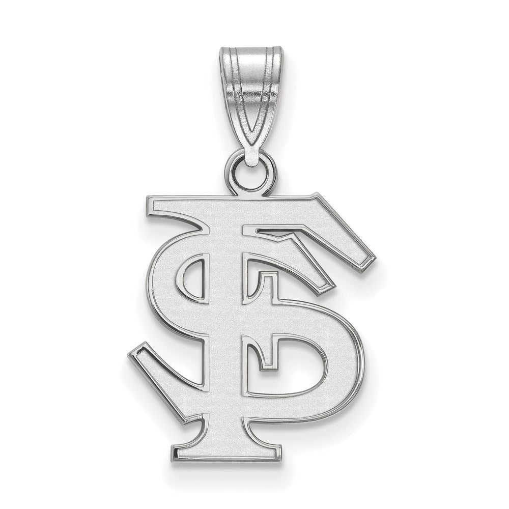 10k White Gold LogoArt Florida State University F-S Medium Pendant