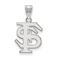 Sterling Silver Rhodium-plated LogoArt Florida State University F-S Medium Pendant