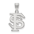 Sterling Silver Rhodium-plated LogoArt Florida State University F-S Medium Pendant
