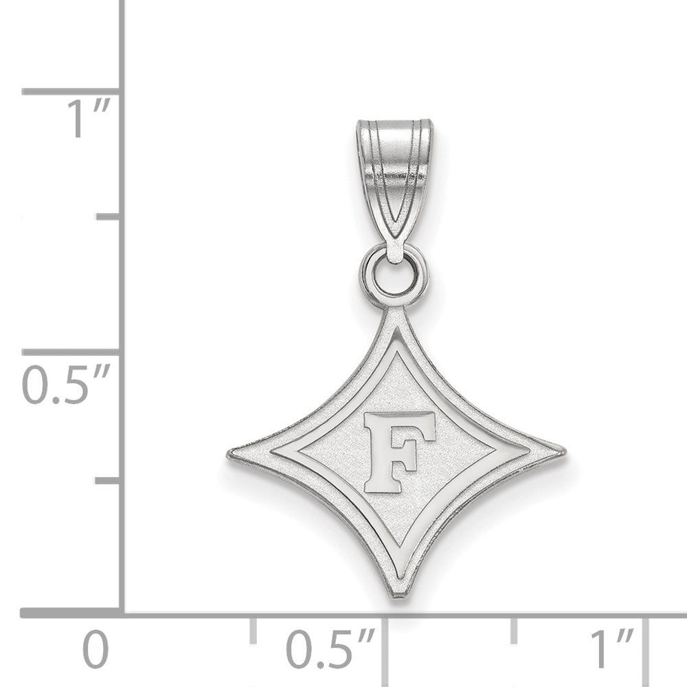 Sterling Silver Rhodium-plated LogoArt Furman University Medium Pendant