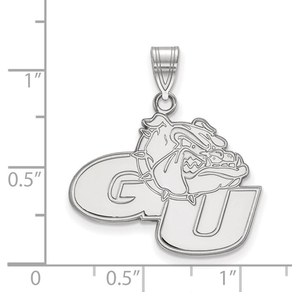 10k White Gold LogoArt Gonzaga University G-U Bulldog Large Pendant