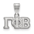 Sterling Silver Rhodium-plated LogoArt Gamma Phi Beta Sorority Greek Letters Medium Pendant